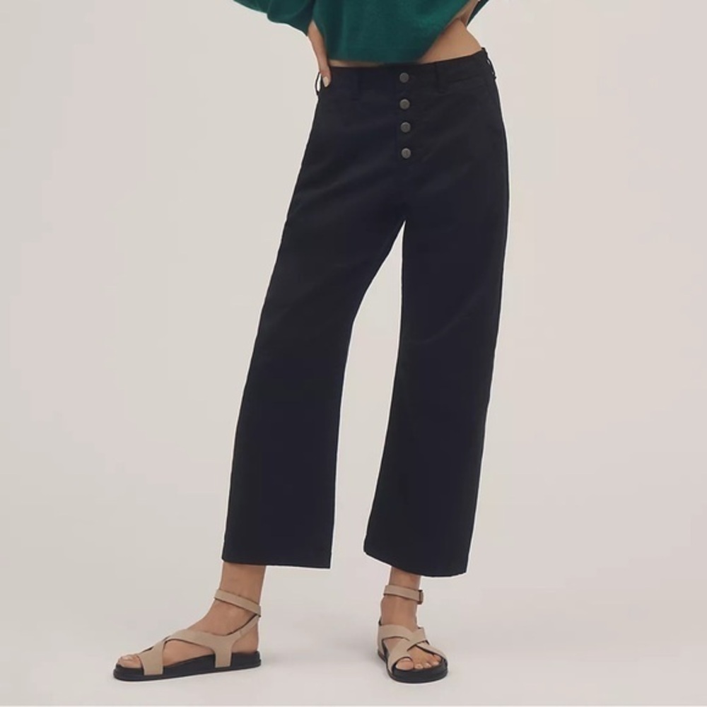 Anthropologie Pilcro The Arin Mid-Rise Barrel Pants: Linen Blend Edition